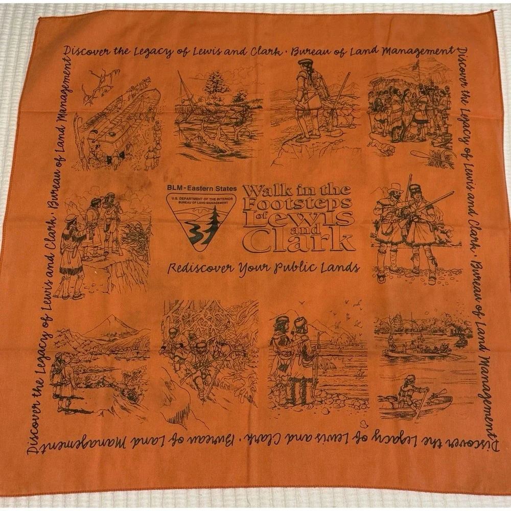Lewis and Clark Trail Bandana Scarf Neckerchief Bureau of Land Management BLM